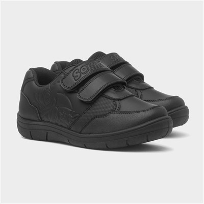 Speedy Boys Black School Shoe