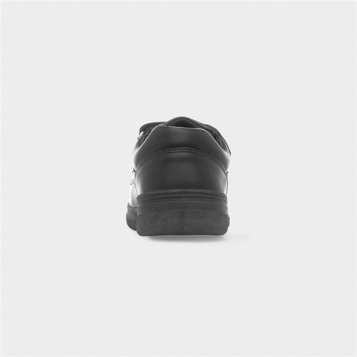 Boy's Black Double Easy Fasten School Shoe