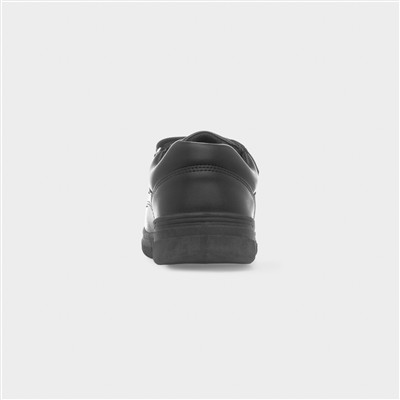 Boy's Black Double Easy Fasten School Shoe