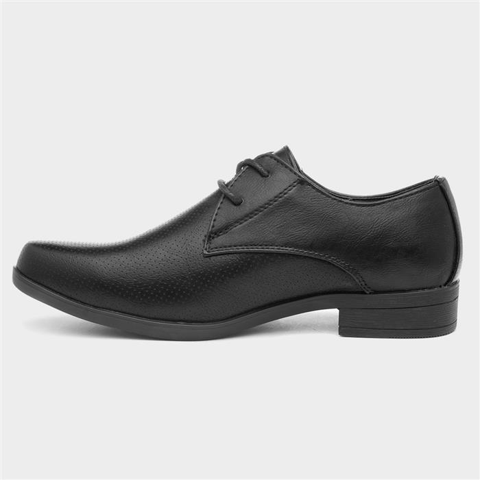 BECKETT Boys Formal Lace Up Shoe in Black Black Size 2 UK 