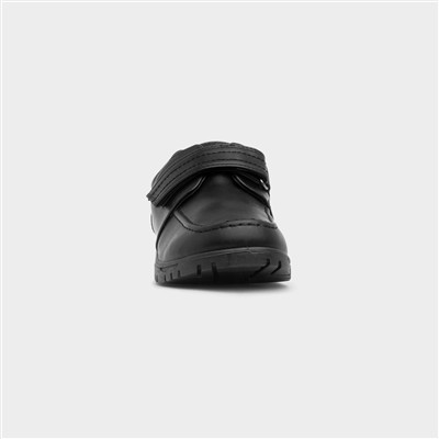 Jake Boys Black Easy Fasten Shoe