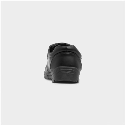 Jake Boys Black Easy Fasten Shoe