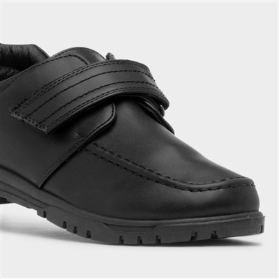 Jake Boys Black Easy Fasten Shoe