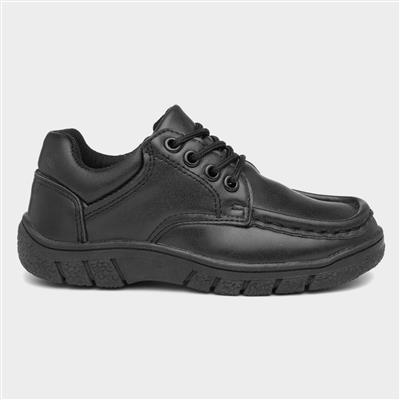 Boys Black Lace Up Flat Shoe