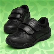 Hush Puppies Jezza Boys Black Leather Shoe (Click For Details)