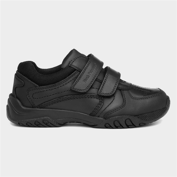 Hush Puppies Boys Black Jezza Leather School Shoe Size 2