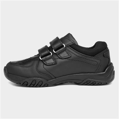 Jezza Boys Black Leather School Shoe