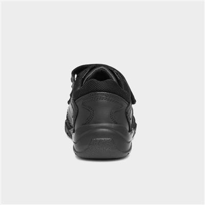 Jezza Boys Black Leather Shoe