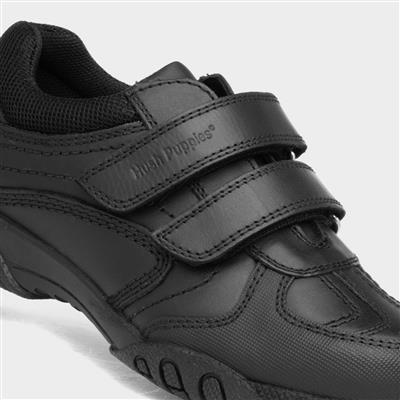 Jezza Boys Black Leather Shoe