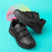 Trux Boys Black Double Easy Fasten School Shoe (Click For Details)