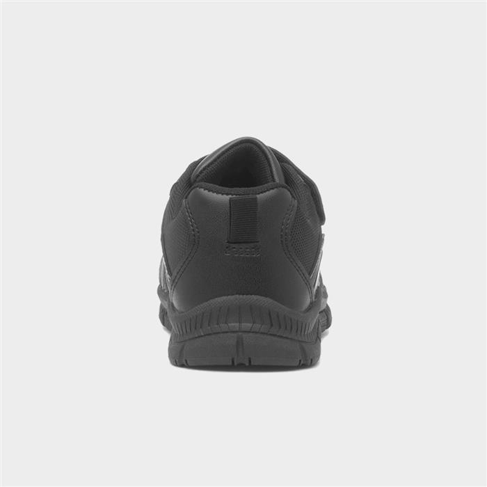 Boys Black Double Easy Fasten School Shoe