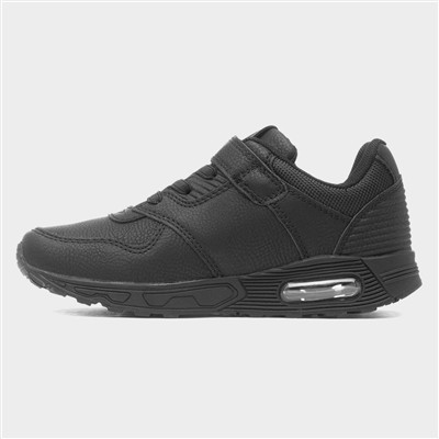 Ronnie Kids Black Easy Fasten Trainer