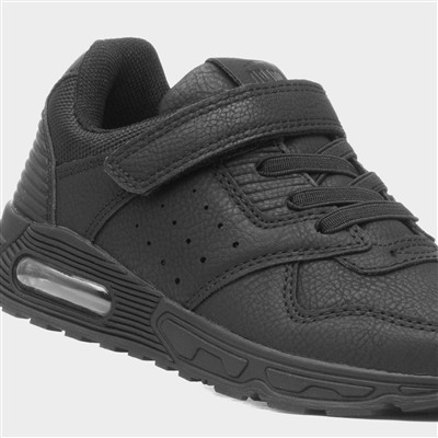 Ronnie Kids Black Easy Fasten Trainer
