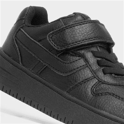 Ronaldinho Kids Black Easy Fasten Shoe