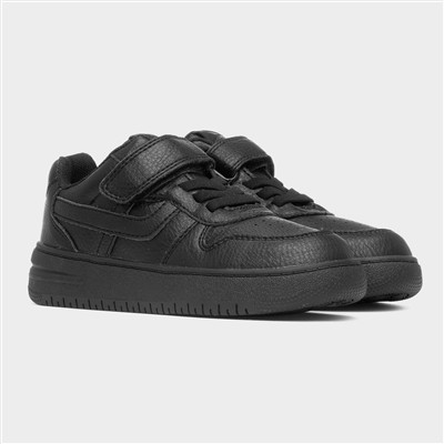 Ronaldinho Kids Black Easy Fasten Shoe