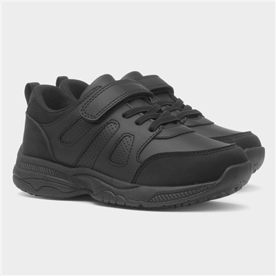 Boys' Black Easy Fasten Shoes