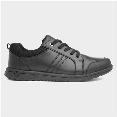 Washington Boys Black Leather Shoe