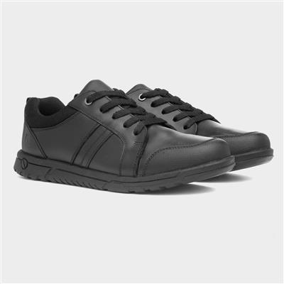 Washington Boys Black Leather Shoe