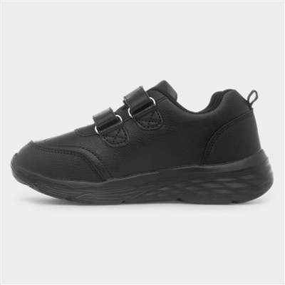Boys Black Double Easy Fasten EVA Shoe