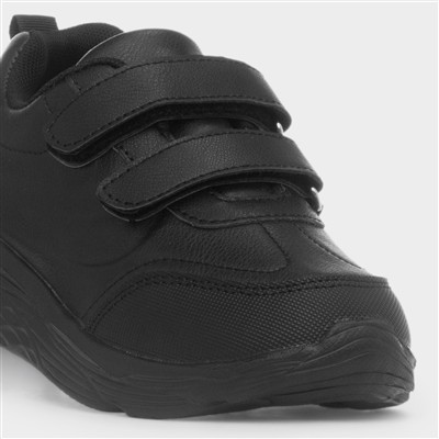 Boys Black Double Easy Fasten EVA Shoe