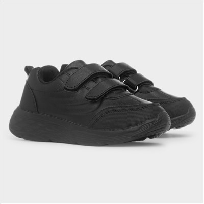 Boys Black Double Easy Fasten EVA Shoe