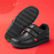 Kickers Fragma Boys Leather Black Easy Fasten Shoe (Click For Details)