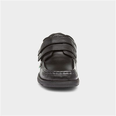 Fragma Boys Leather Black Easy Fasten Shoe