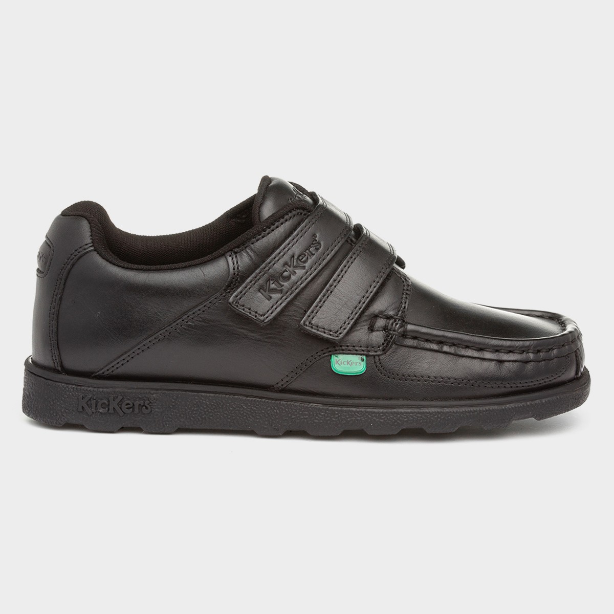 Fragma Boys Leather Black Easy Fasten Shoe
