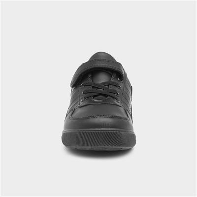 Boys Easy Fasten Black Shoe