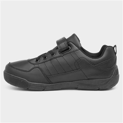 Boys Easy Fasten Black Shoe
