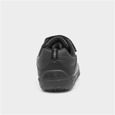 Boys Easy Fasten Black Shoe
