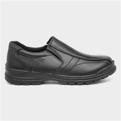 Boys Black Slip On School Shoe