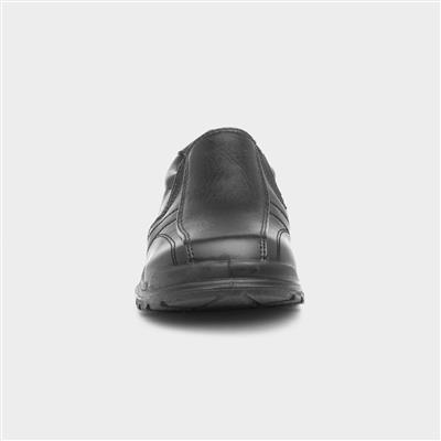 Boys Black Slip On School Shoe