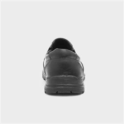 Boys Black Slip On School Shoe