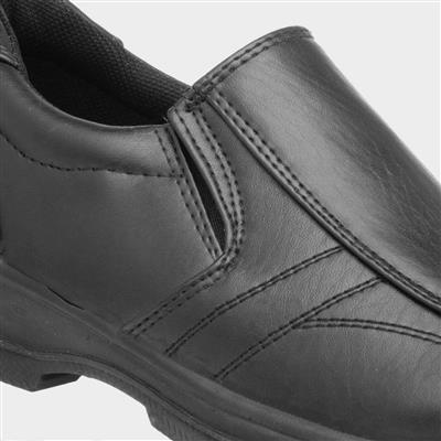 Boys Black Slip On School Shoe