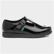 Kickers Fragma Girls Leather Black Patent Shoe (Click For Details)