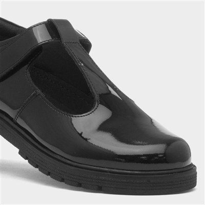 Gracie Girls Black Leather Shoe