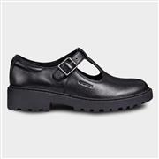 Geox J Casey Kids Black Leather Shoe Sizes 32-39 (Click For Details)