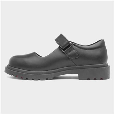 Violet Girls' Black School Shoe
