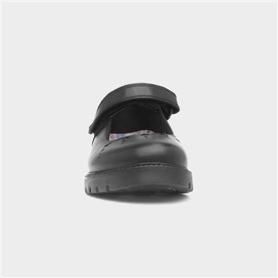 Sabrina Girls Black School Shoe