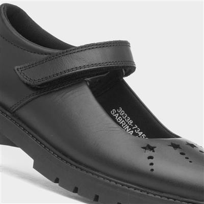 Sabrina Girls Black School Shoe
