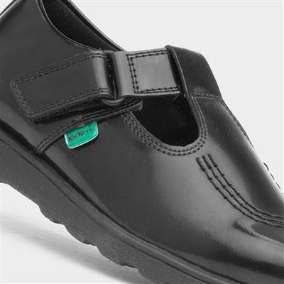 Fragma Girls Black Leather School Shoes