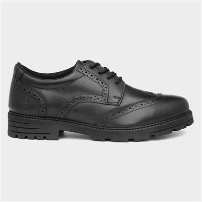 Darcy Girls Black Leather Brogue