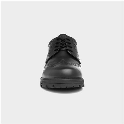 Darcy Girls Black Leather Brogue