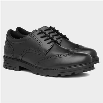 Darcy Girls Black Leather Brogue