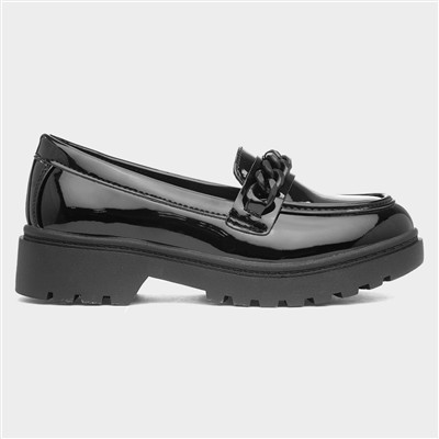Lucie Girls Black Patent School Shoe