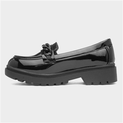 Lucie Girls Black Patent School Shoe