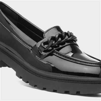 Lucie Girls Black Patent School Shoe