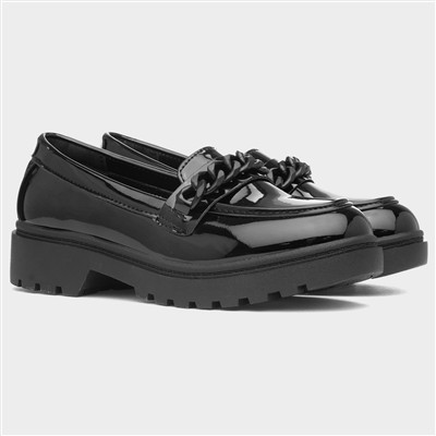 Lucie Girls Black Patent School Shoe