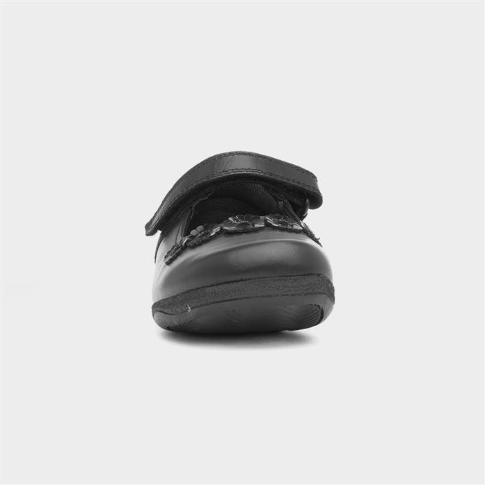 Christina Girls Black Leather Shoe